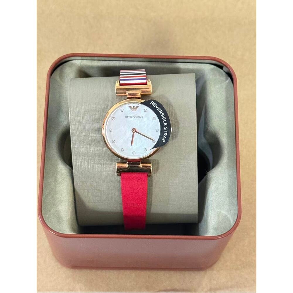 Emporio Armani Gianni T-Bar AR11291 Ladies Watch With White  Dial